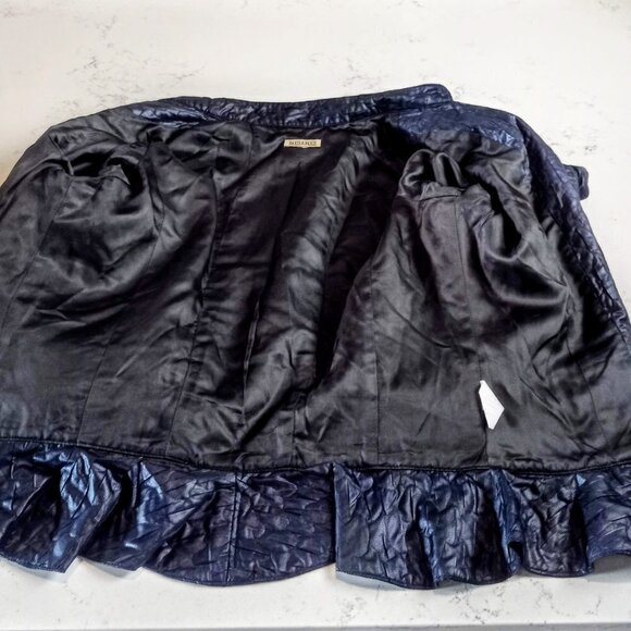 Baxis & Baxis Navy Blue Ruffle Textured Jacket - Picture 4 of 5